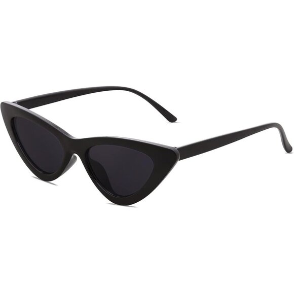 ❤️Women Black Retro Vintage Narrow Sunglasses Clout Goggles Plastic Frame Cardi - Picture 1 of 5